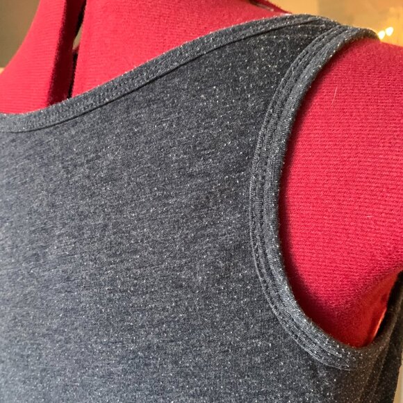 mySTYLE - Gray Tank Top with white flower print - banded neckline - Medium - Picture 6 of 8